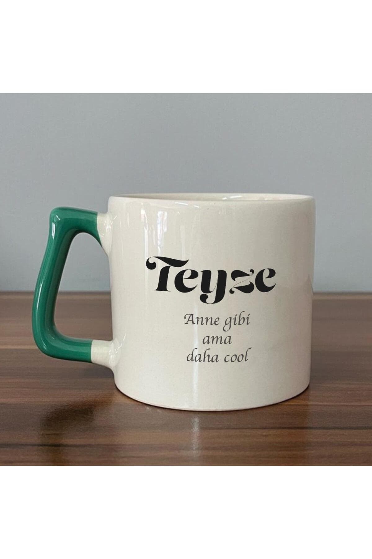 Teyze Baskılı Yeşil Kulplu Prime Kupa