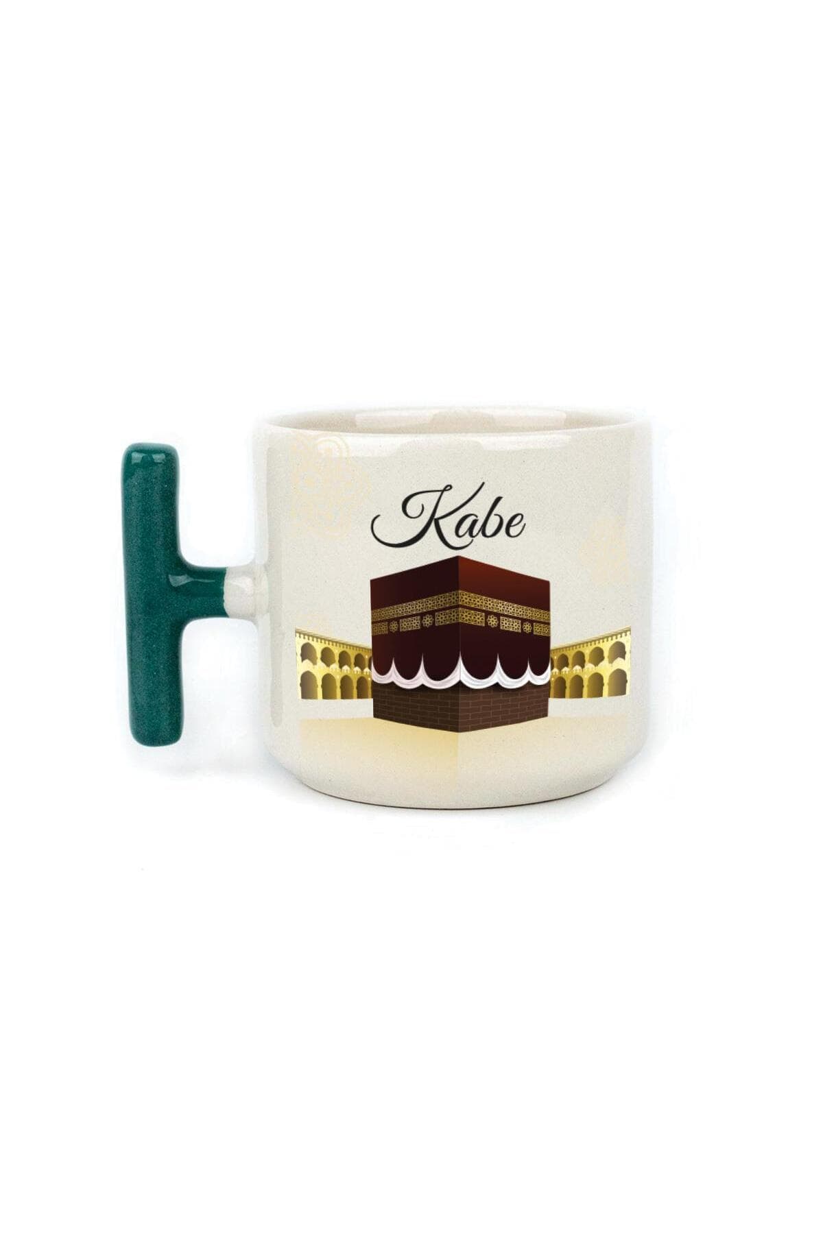 Kabe Tasvirli 'Kabe' Yazılı Yeşil Kulplu T Kupa