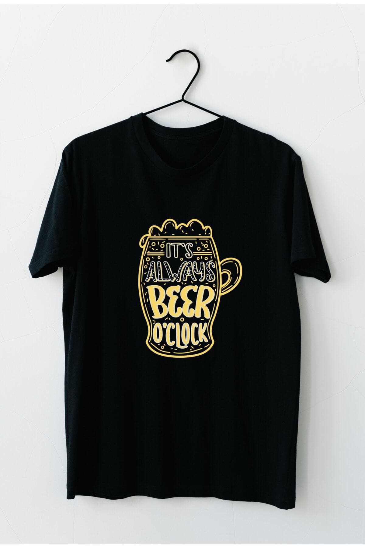 Its Always Beer Oclock Tasarım Baskılı Erkek Tshirt - M