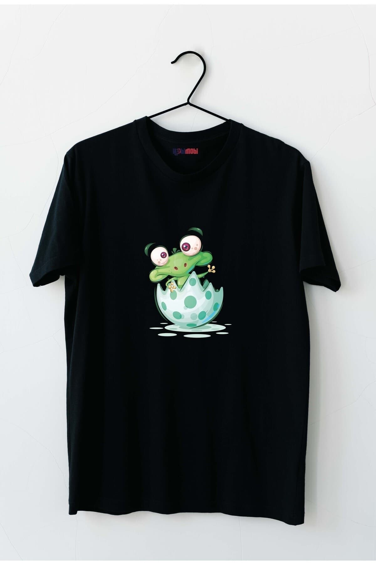 Yumurtadan Çıkan Kurbağa Tasarım Baskılı Kadın Tshirt - S