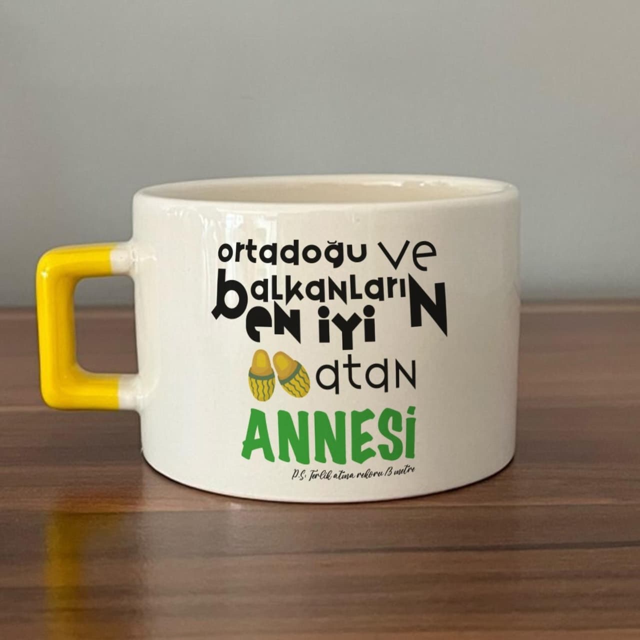 Ortadoğu Ve Balkanları En İyi Baskılı Sarı Kulplu Kare Espresso Fincanı