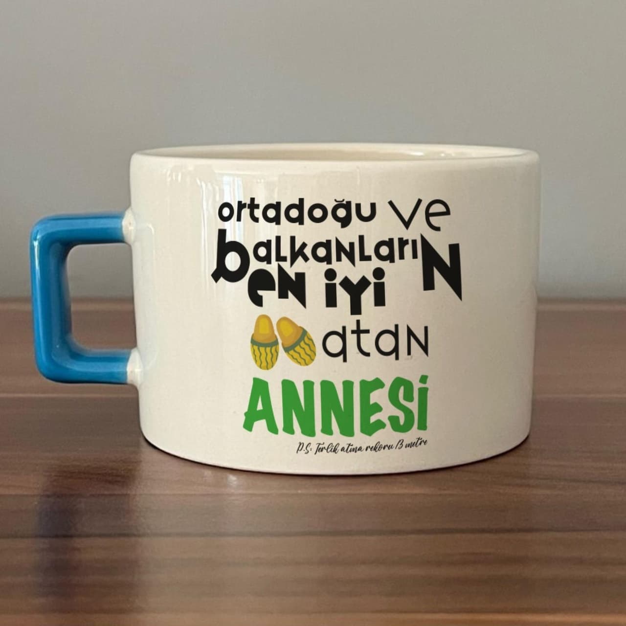 Ortadoğu Ve Balkanları En İyi Baskılı Mavi Kulplu Kare Espresso Fincanı