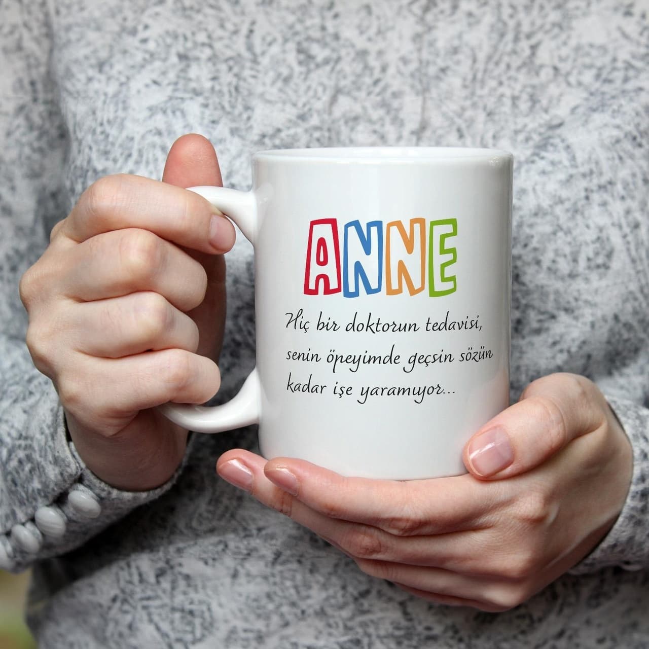Anne Hiç Bir Doktorun Tedavisi Baskılı Beyaz Kupa