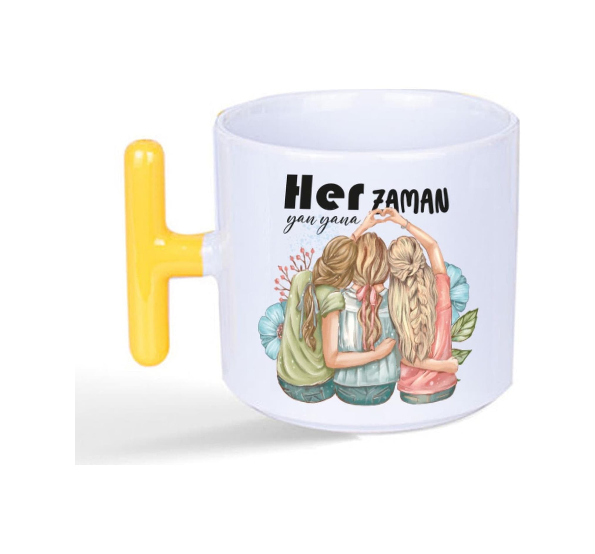 Her Zaman Yanyana Baskılı Sarı Kulplu T Kupa