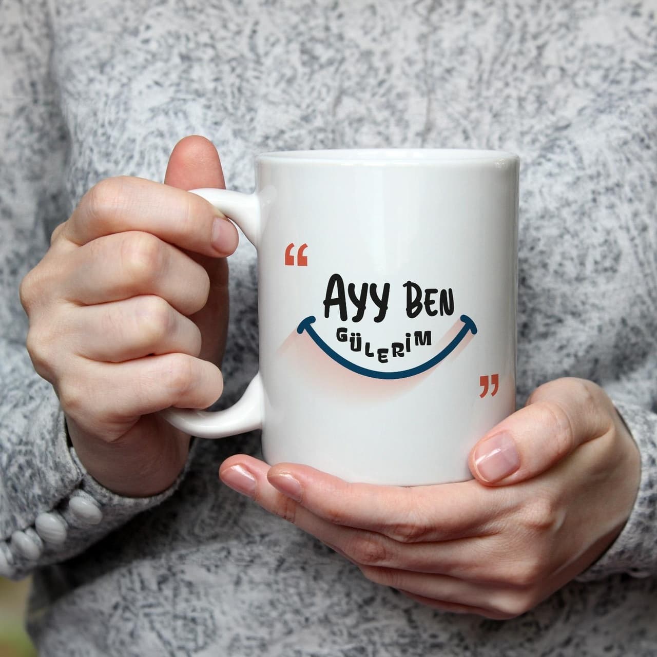 Ayy Benim Gülerim Baskılı Beyaz Kupa