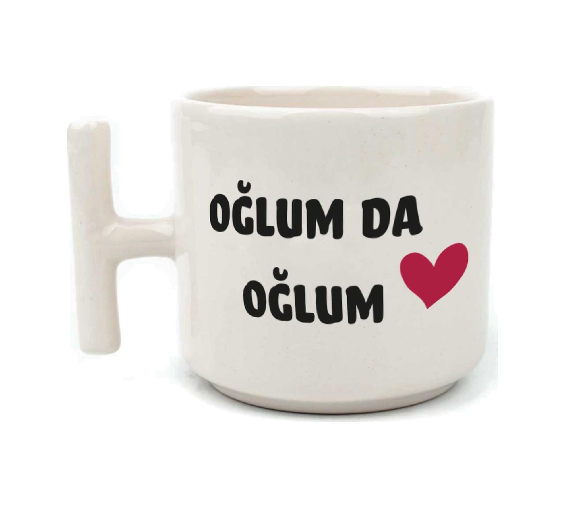 Oğlum Da Oğlum Baskılı Beyaz Kulplu T Kupa