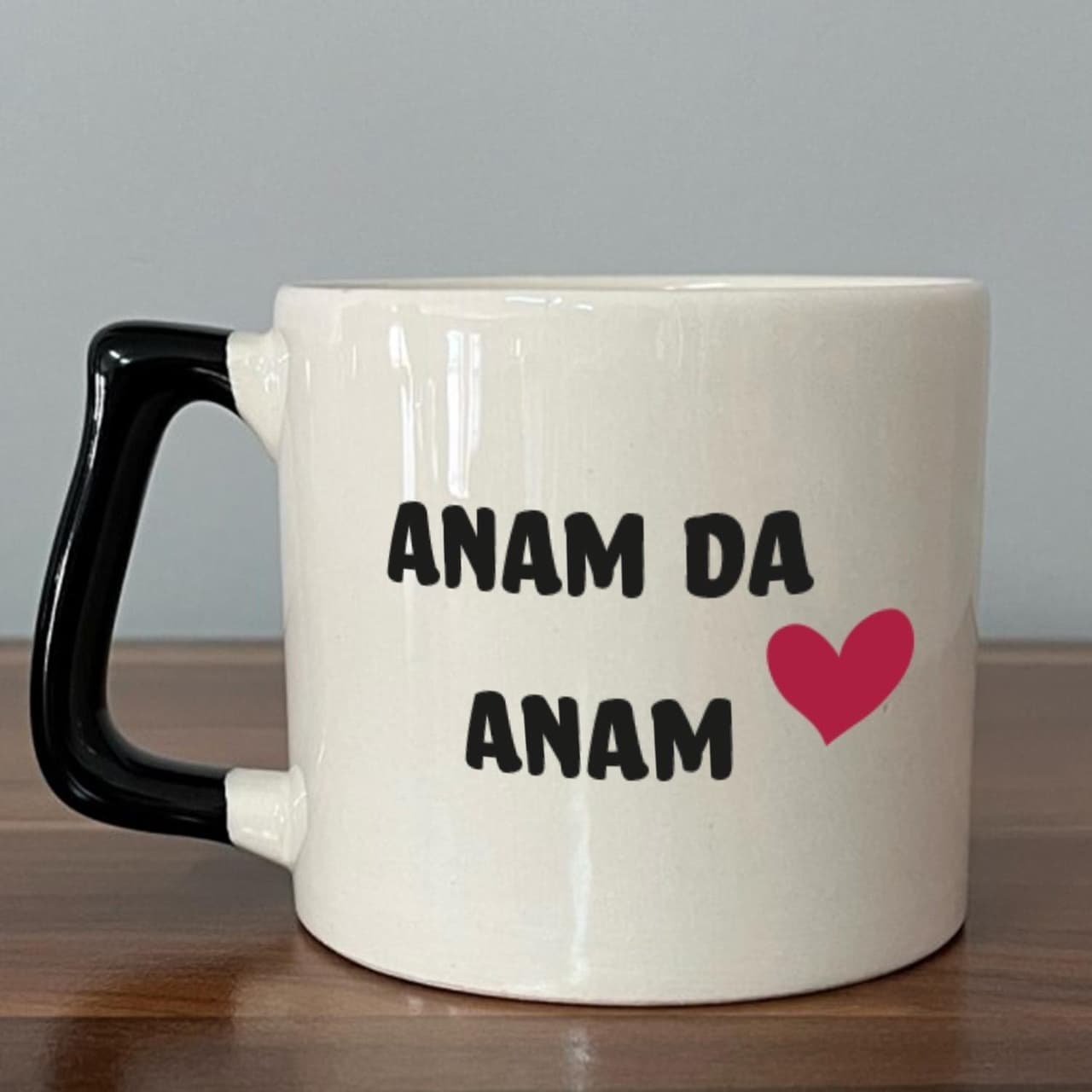 Mor Mürekkep Anam Da Anam Baskılı Kadınlar Günü Siyah Kulplu Prime Kupa