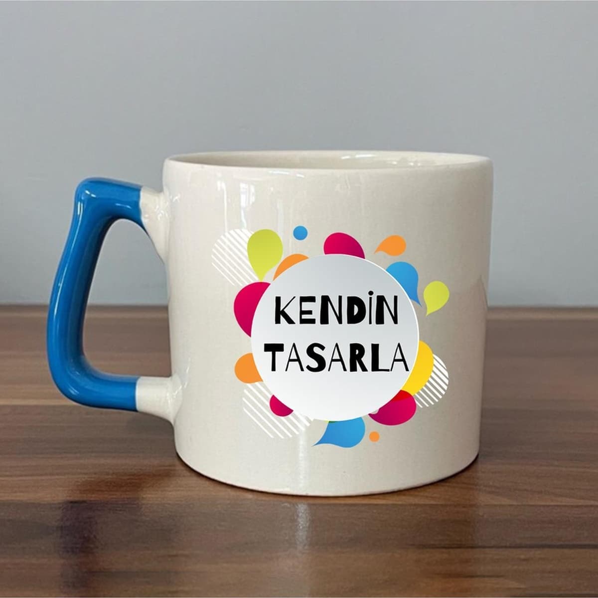 Kendin Tasarla Mavi Kulplu Prime Kupa