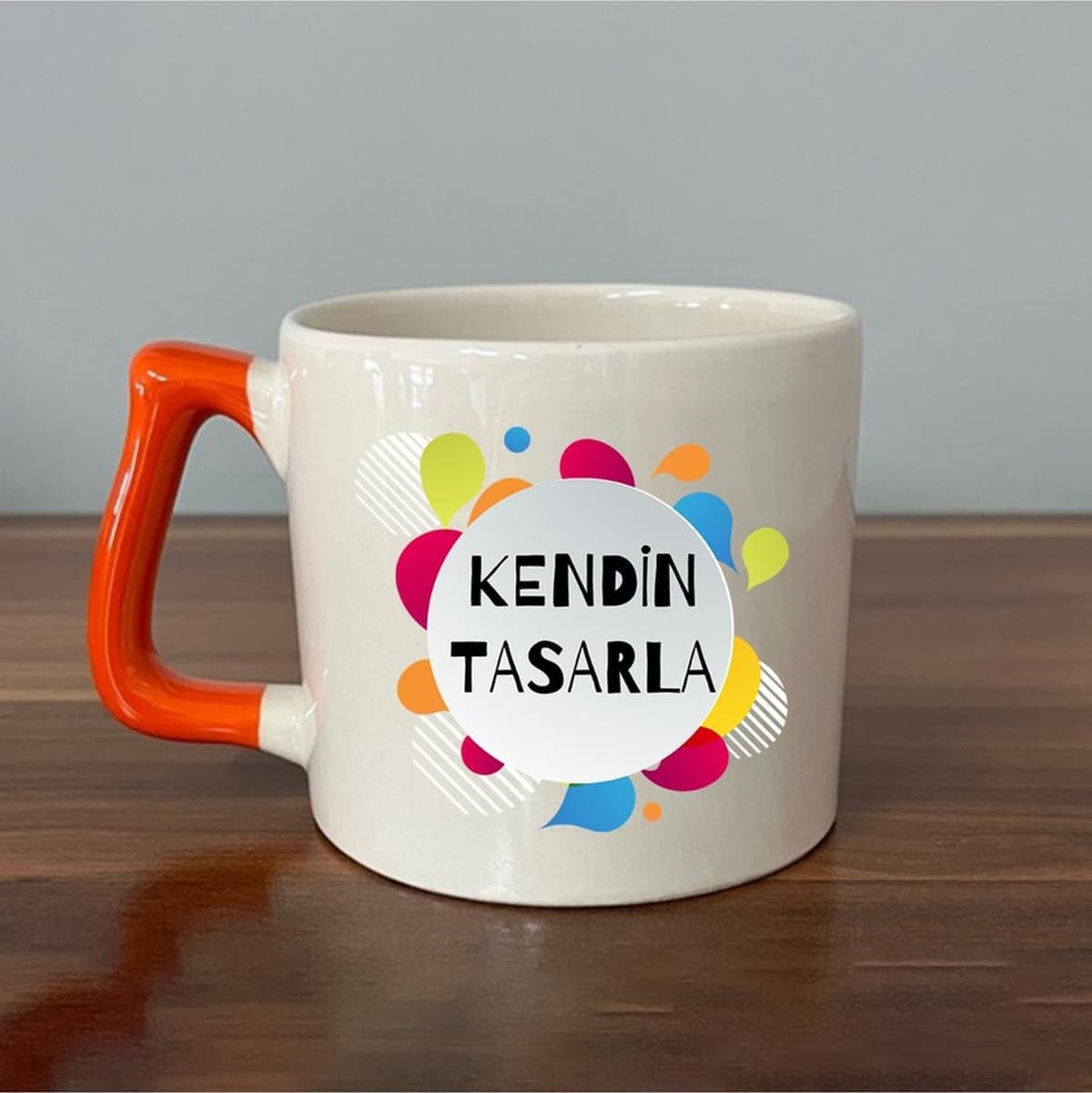Kendin Tasarla Turuncu Kulplu Prime Kupa