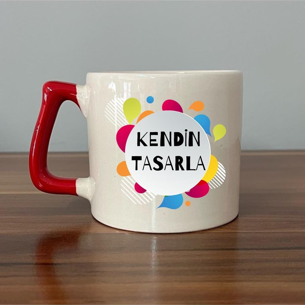 Kendin Tasarla Kırmızı Kulplu Prime Kupa