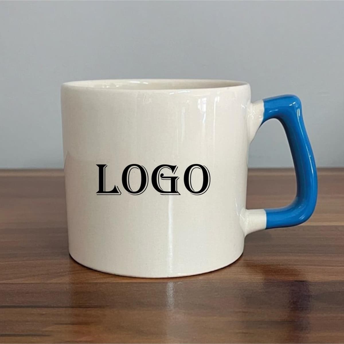Seçtiğin İsim&logo Tasarım Mavi Kulplu Prime Kupa