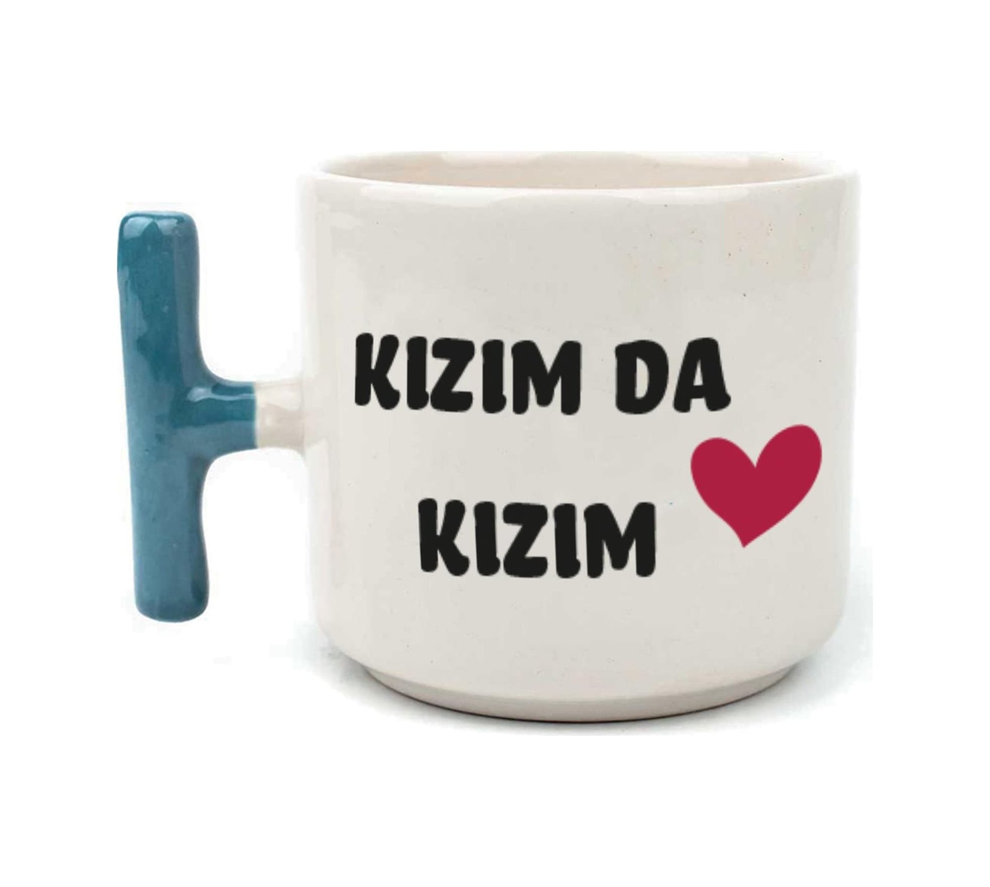Kızım Da Kızım Baskılı Kadınlar Günü Mavi Kulplu T Kupa