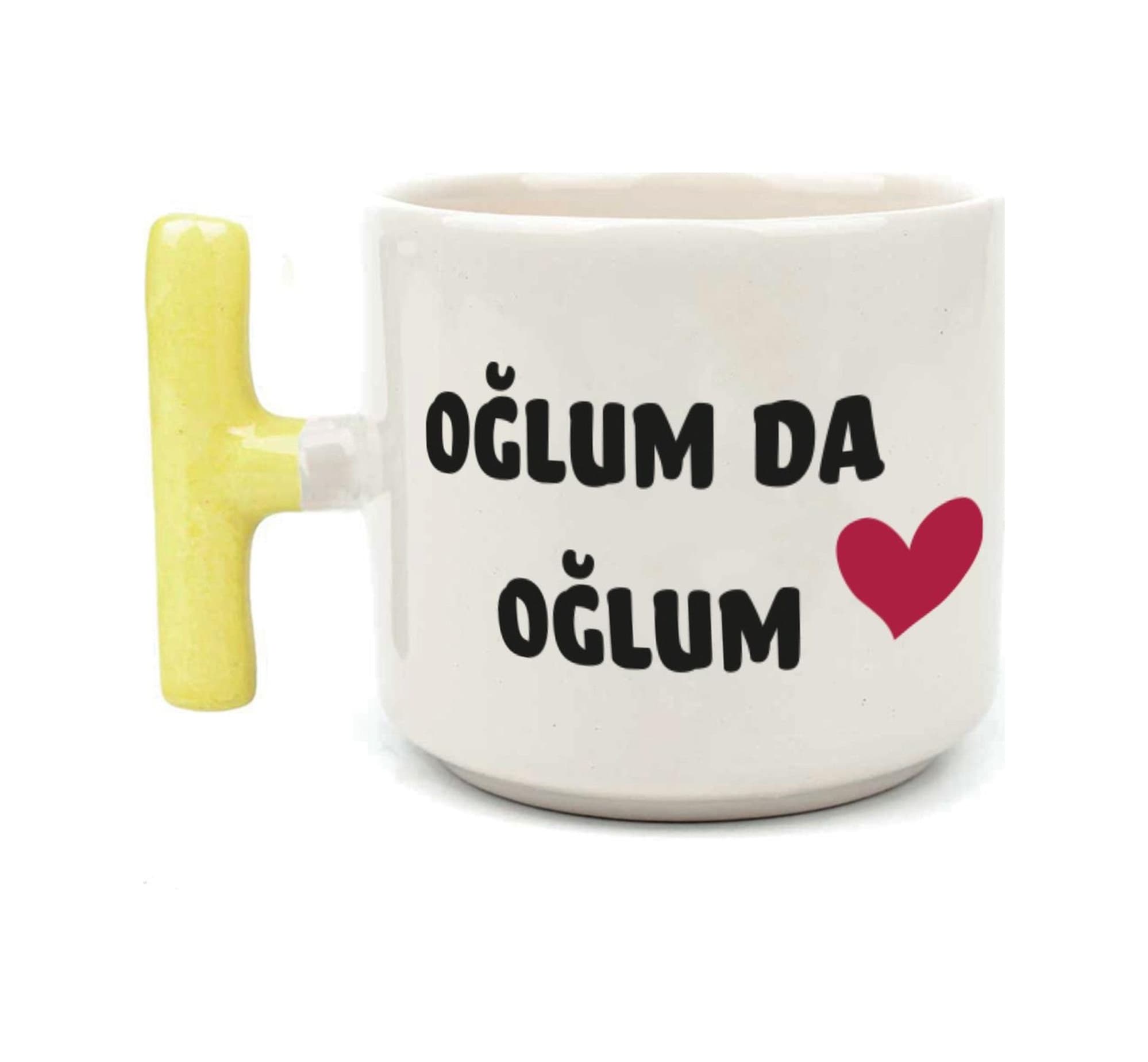 Oğlum Da Oğlum Baskılı Sarı Kulplu T Kupa