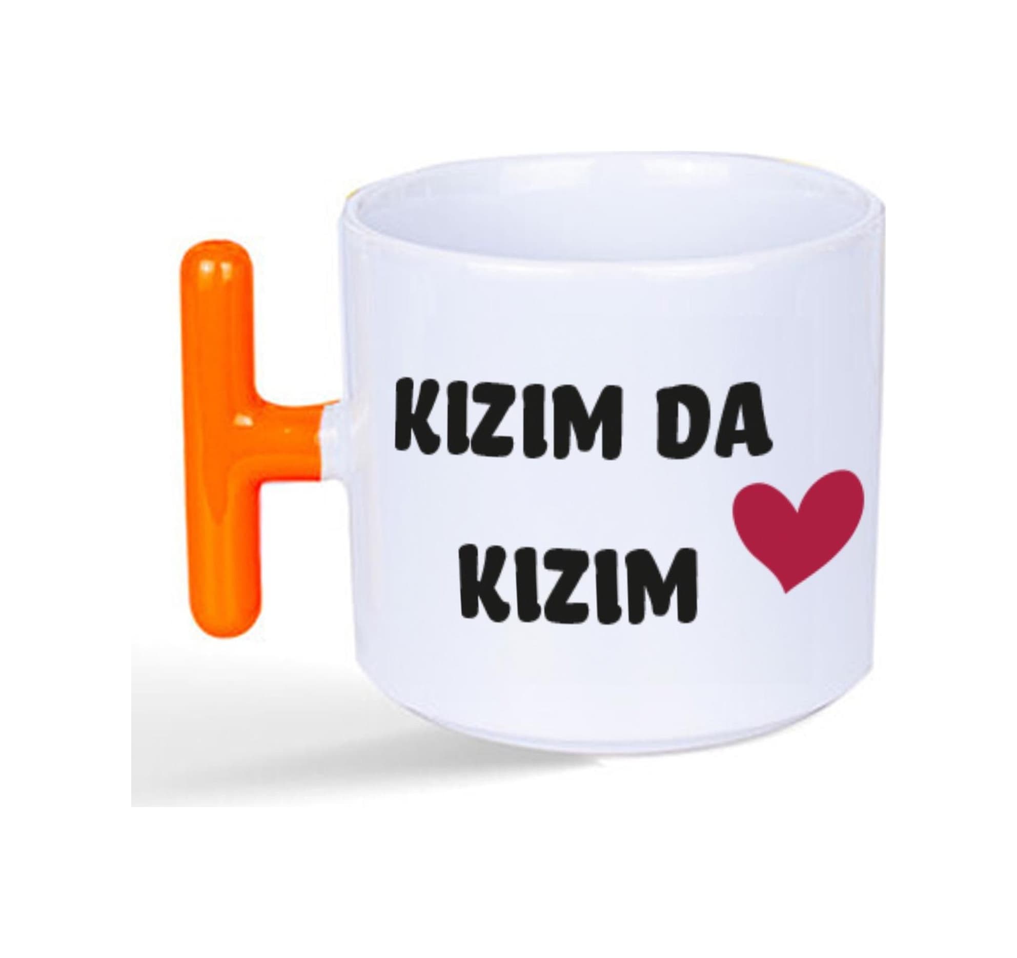 Kızım Da Kızım Baskılı Kadınlar Günü Turuncu Kulplu T Kupa