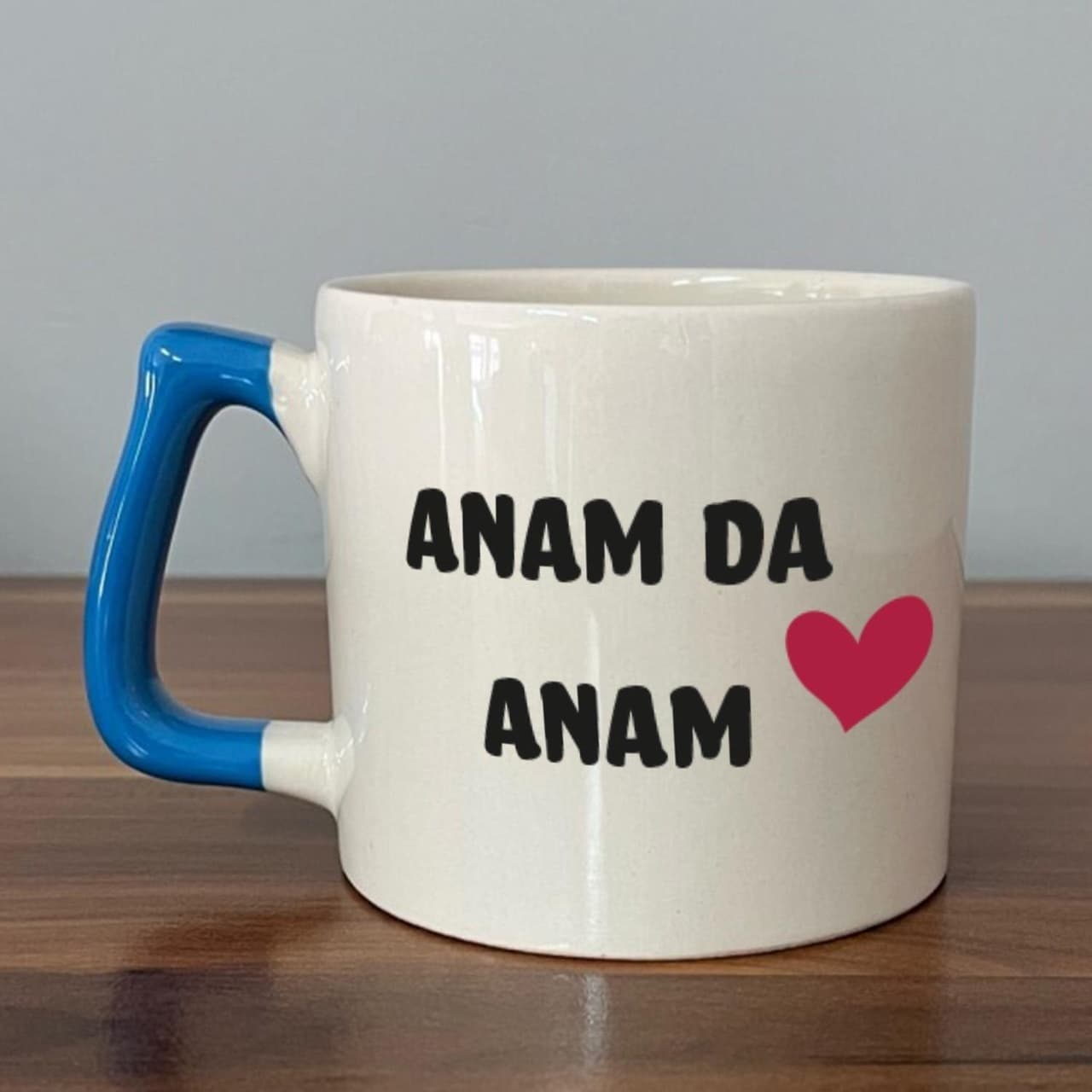 Mor Mürekkep Anam Da Anam Baskılı Kadınlar Günü Mavi Kulplu Prime Kupa