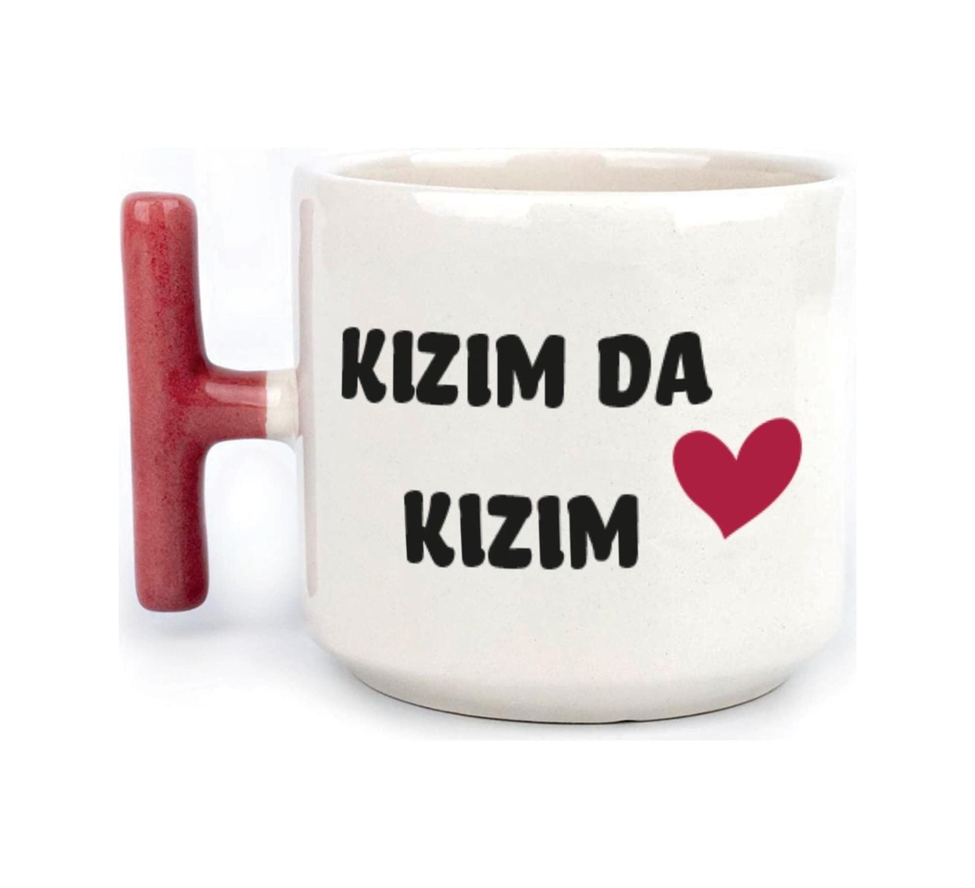 Kızım Da Kızım Baskılı Kadınlar Günü Kırmızı Kulplu T Kupa