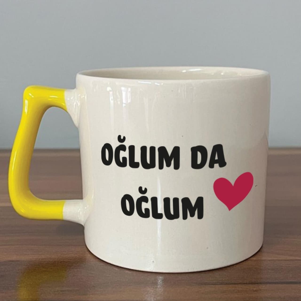 Oğlum Da Oğlum Baskılı Sarı Kulplu Prime Kupa