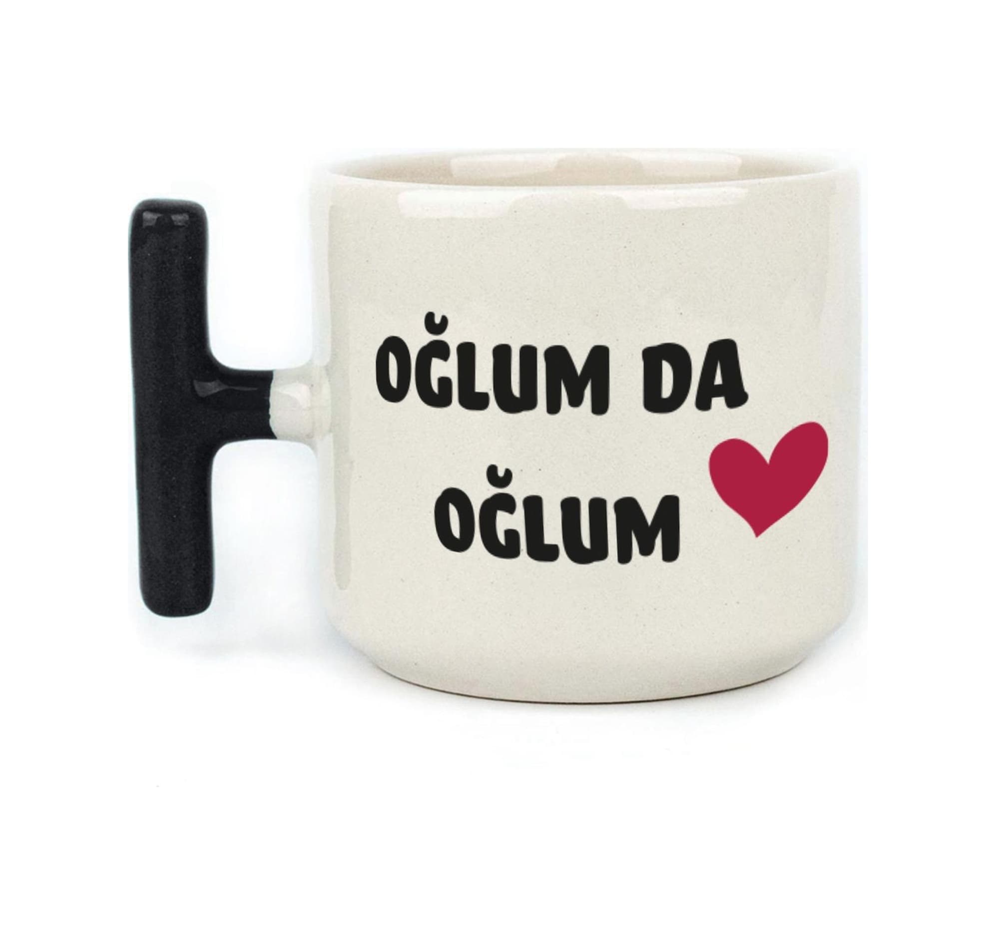 Oğlum Da Oğlum Baskılı Siyah Kulplu T Kupa