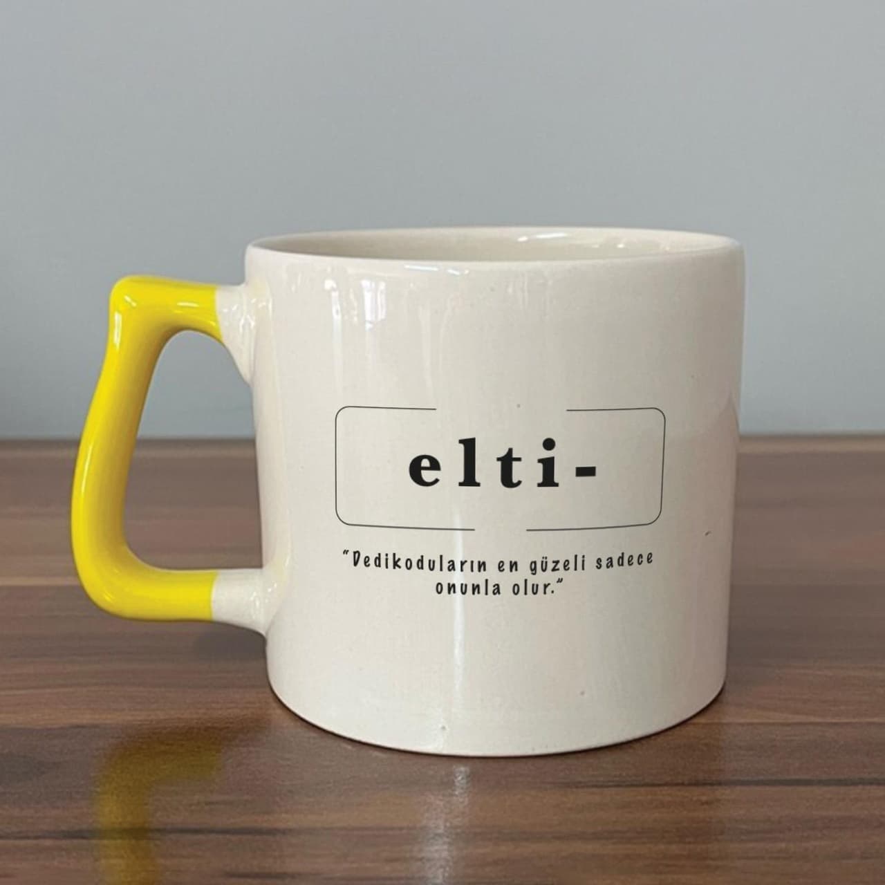 Elti Baskılı Sarı Kulplu Prime Kupa