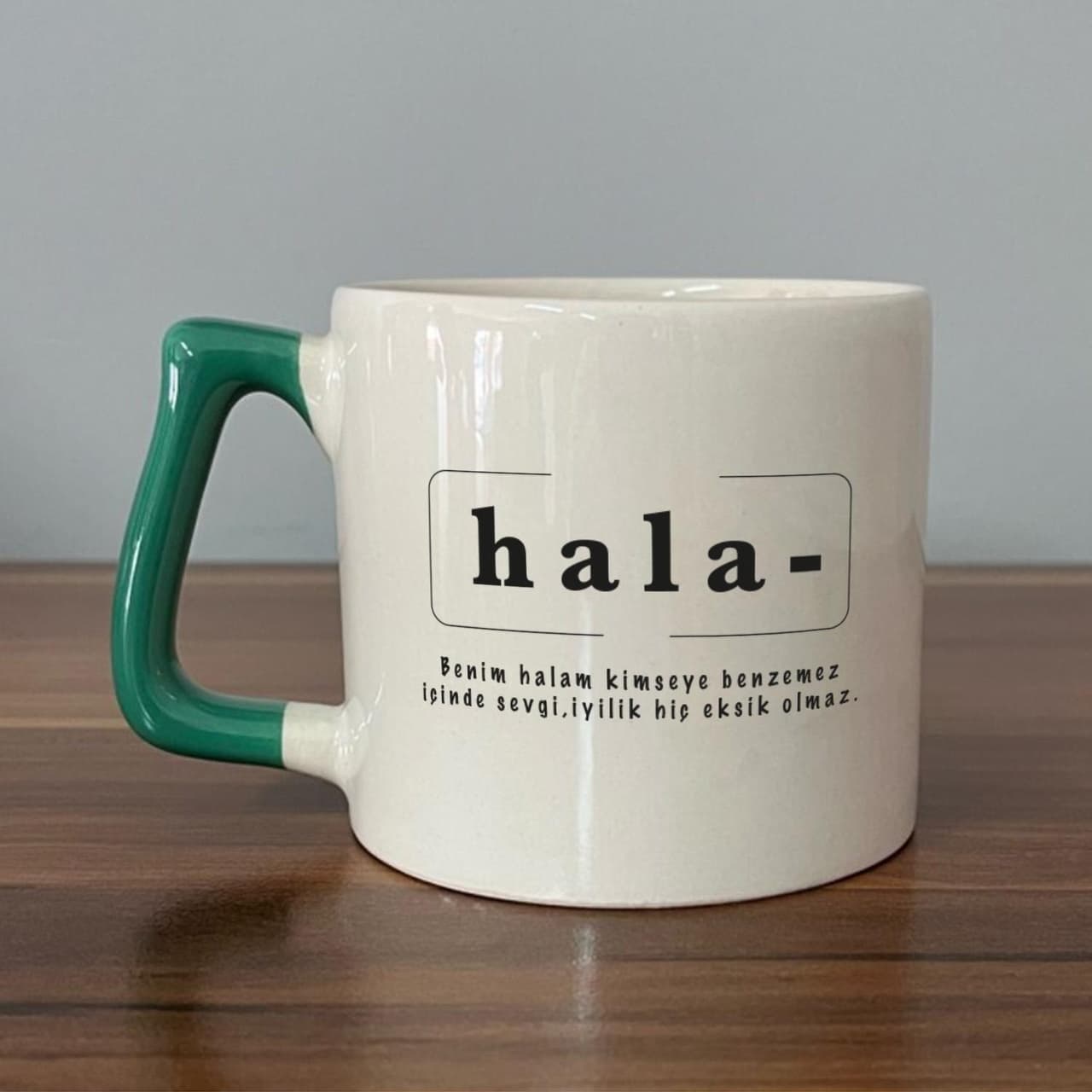Hala Baskılı Yeşil Kulplu Prime Kupa