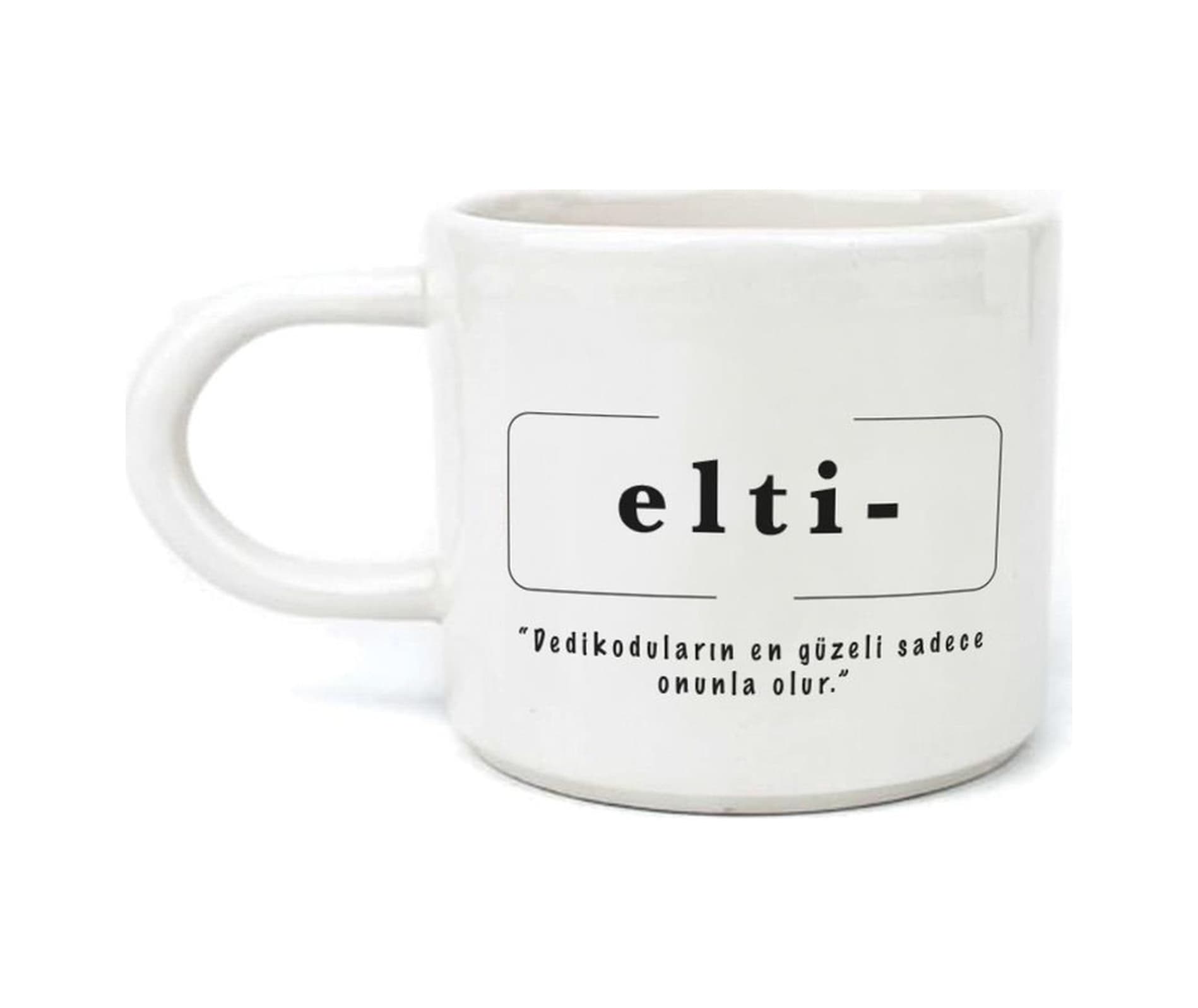 Elti Baskılı Beyaz Kulplu U Kupa