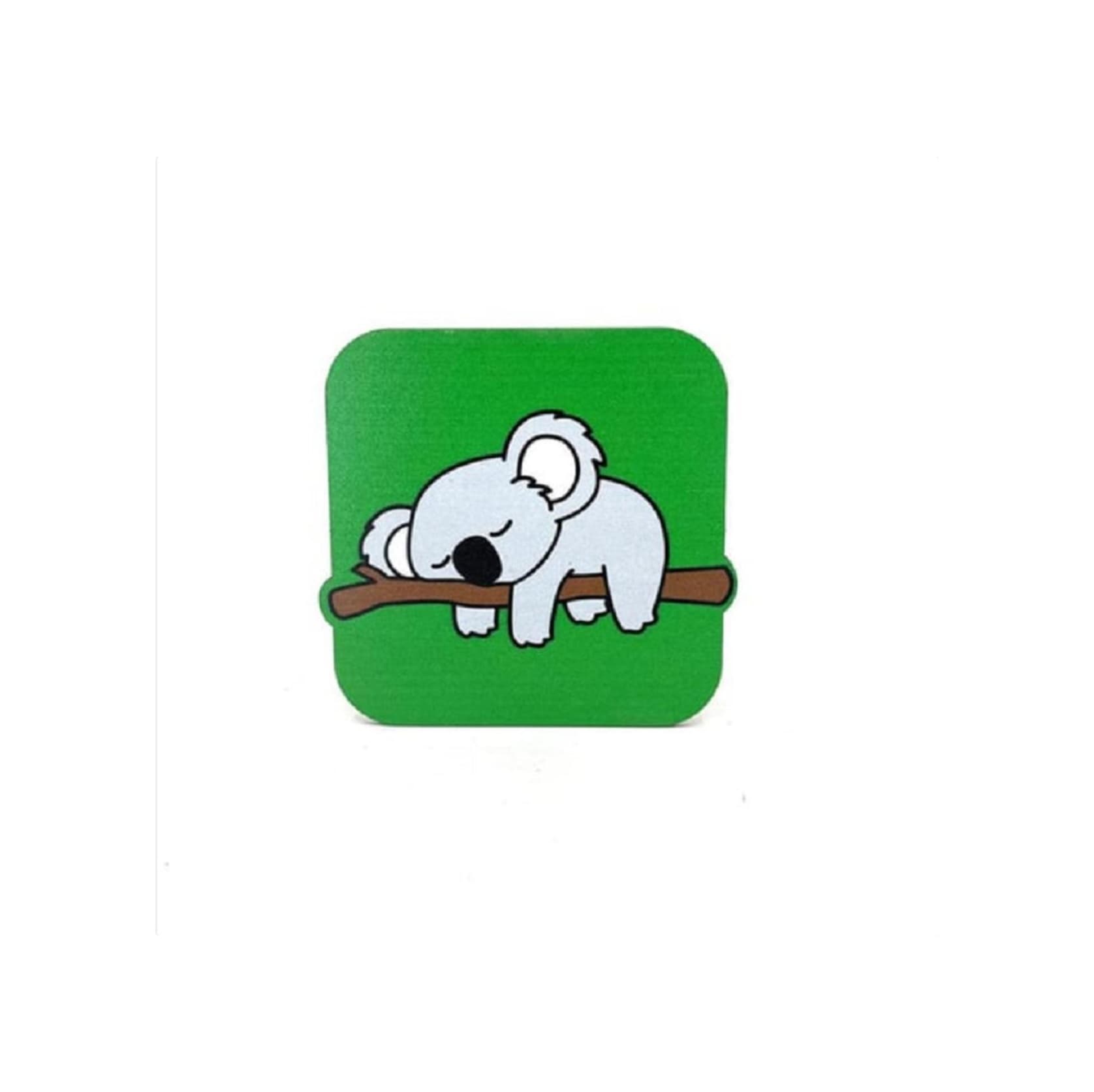 Koala Baskılı Ahşap Bardak Altlığı