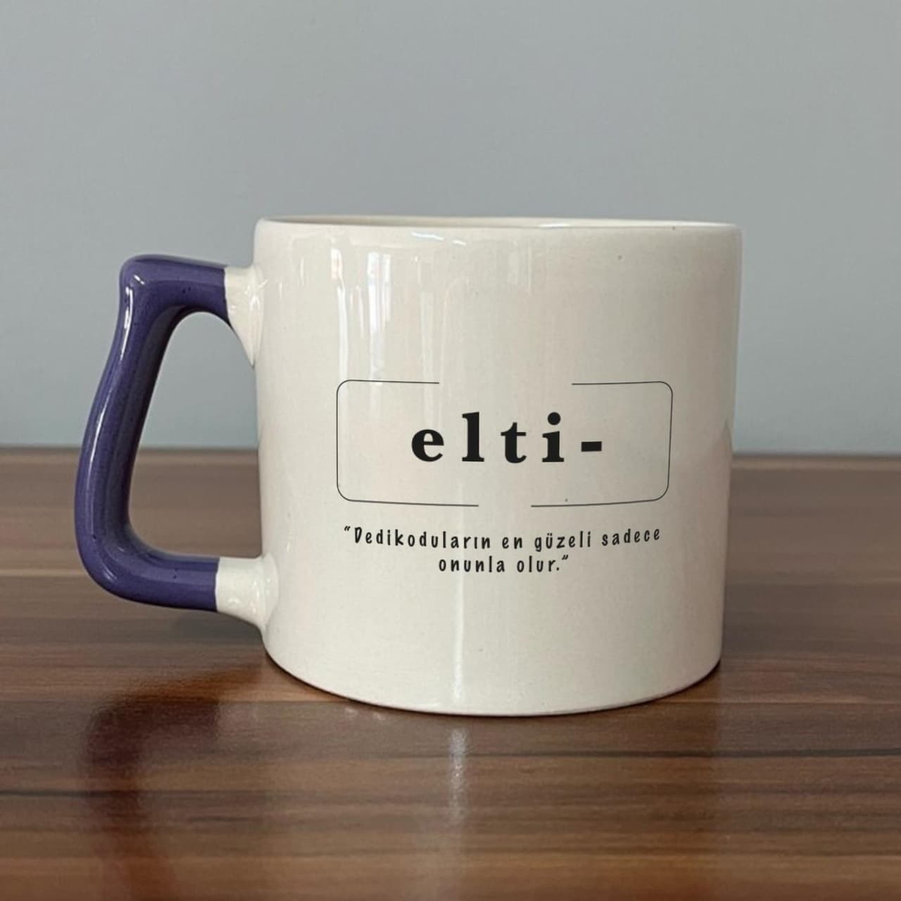 Elti Baskılı Mor Kulplu Prime Kupa