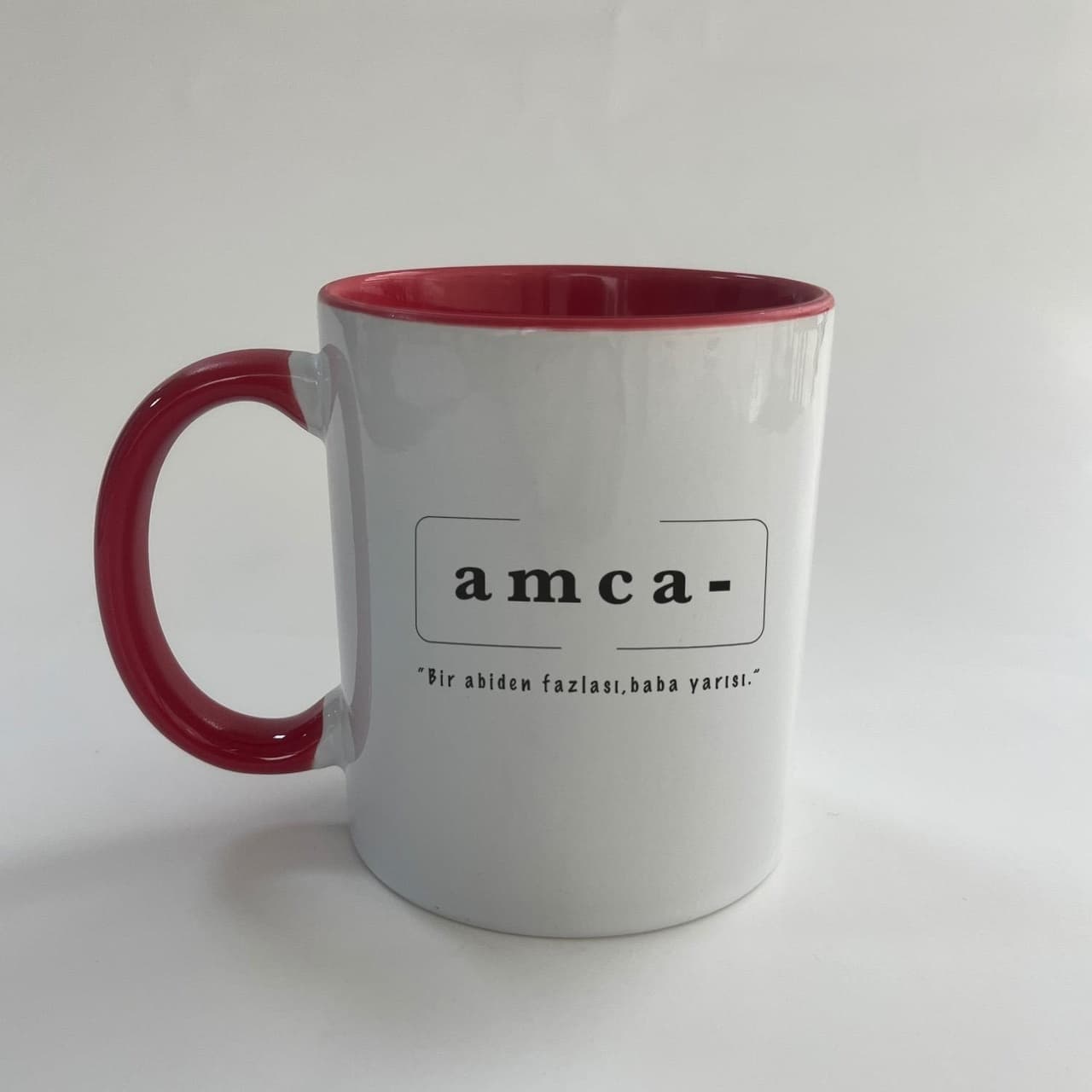 Mor Mürekkep Amca Baskılı Kırmızı Mega Kupa