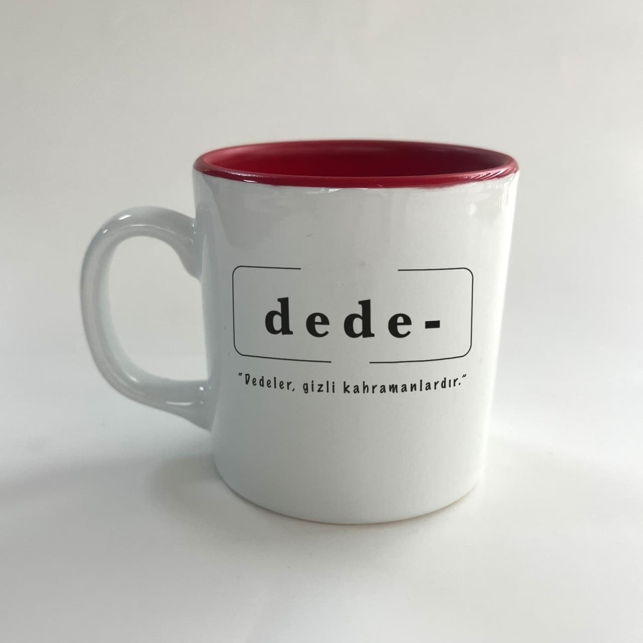 Dede Baskılı Kırmızı Multi Kupa