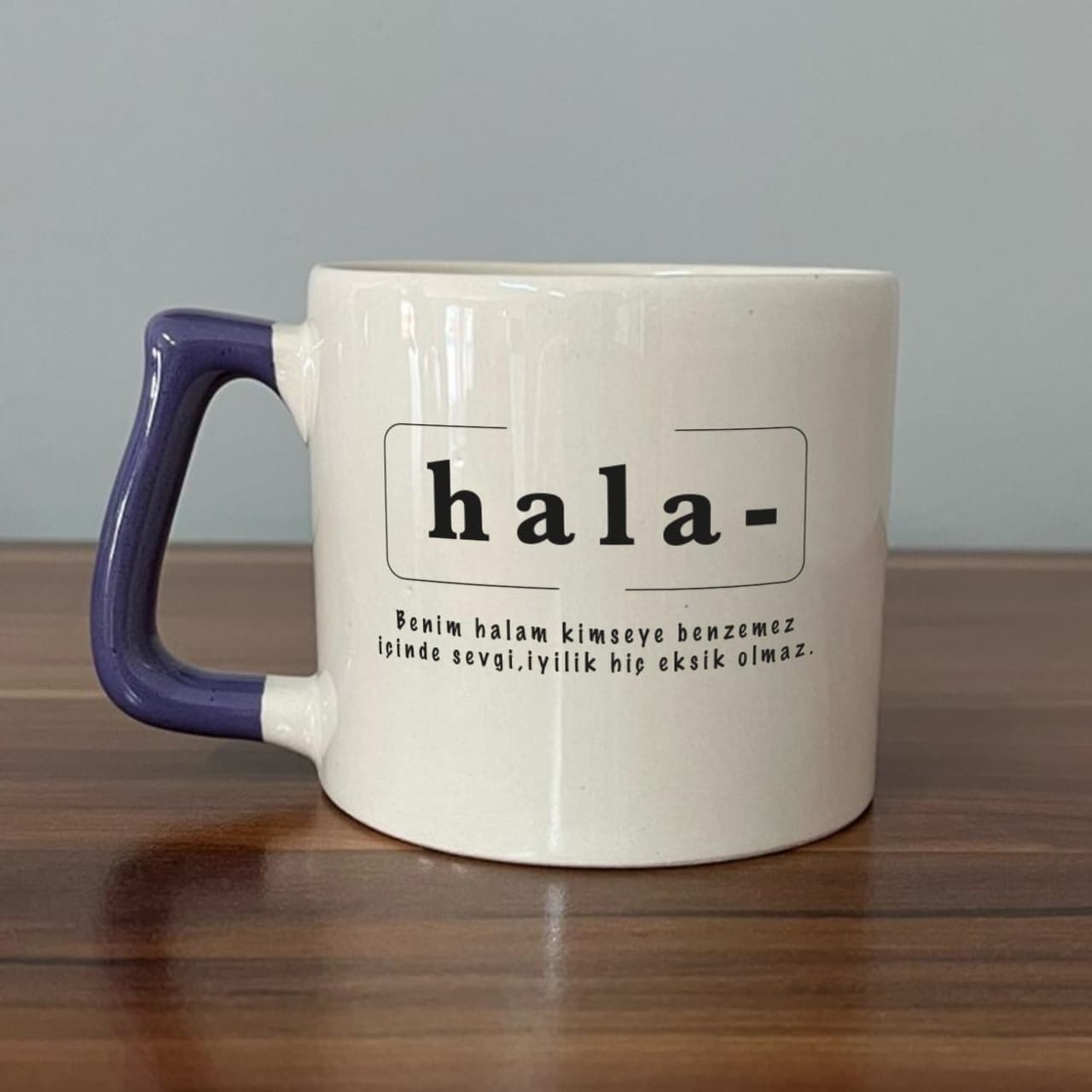 Hala Baskılı Mor Kulplu Prime Kupa