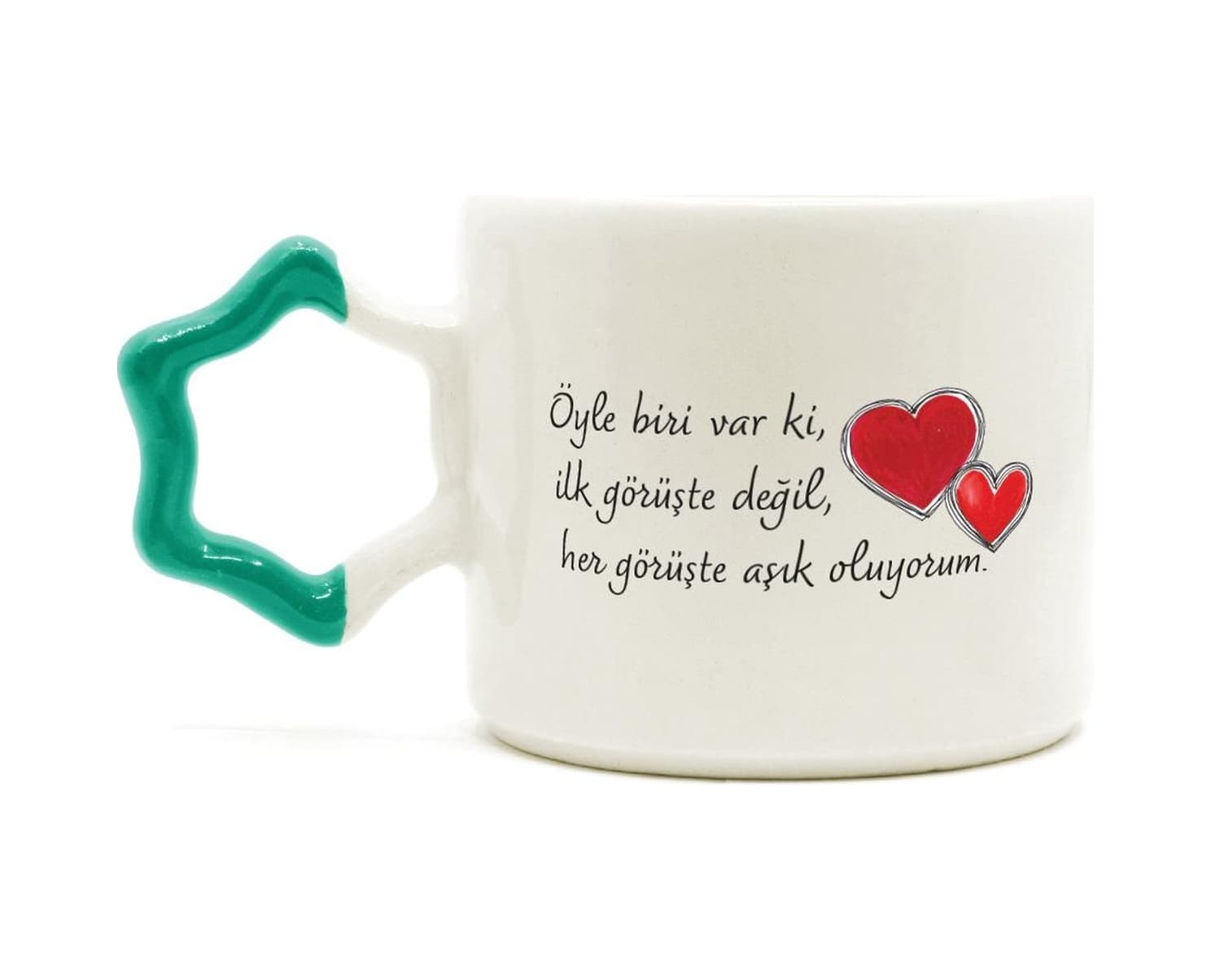 Öyle Biri Var Ki Baskılı Yeşil Kulplu Yıldız Kupa