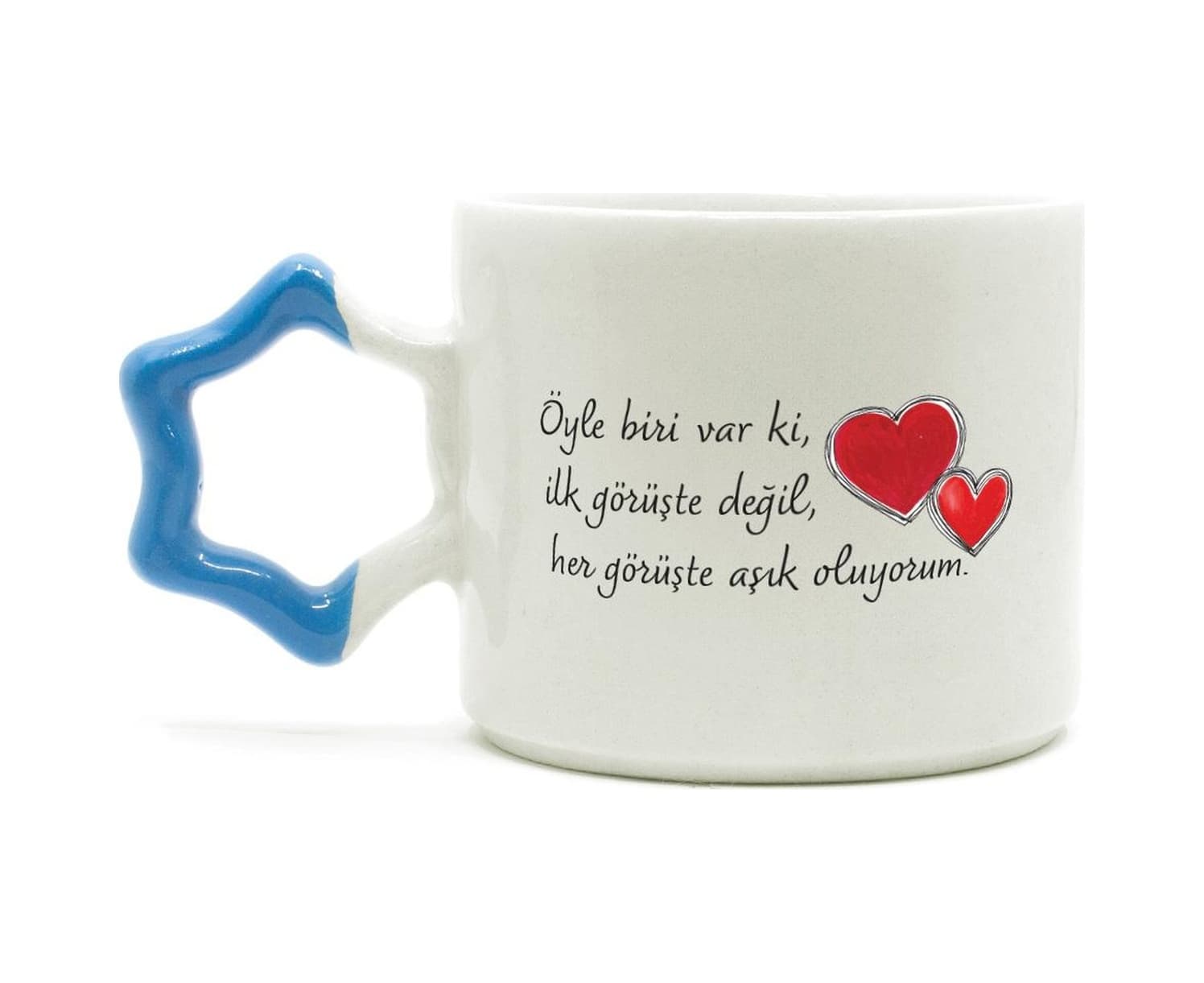 Öyle Biri Var Ki Baskılı Mavi Kulplu Yıldız Kupa