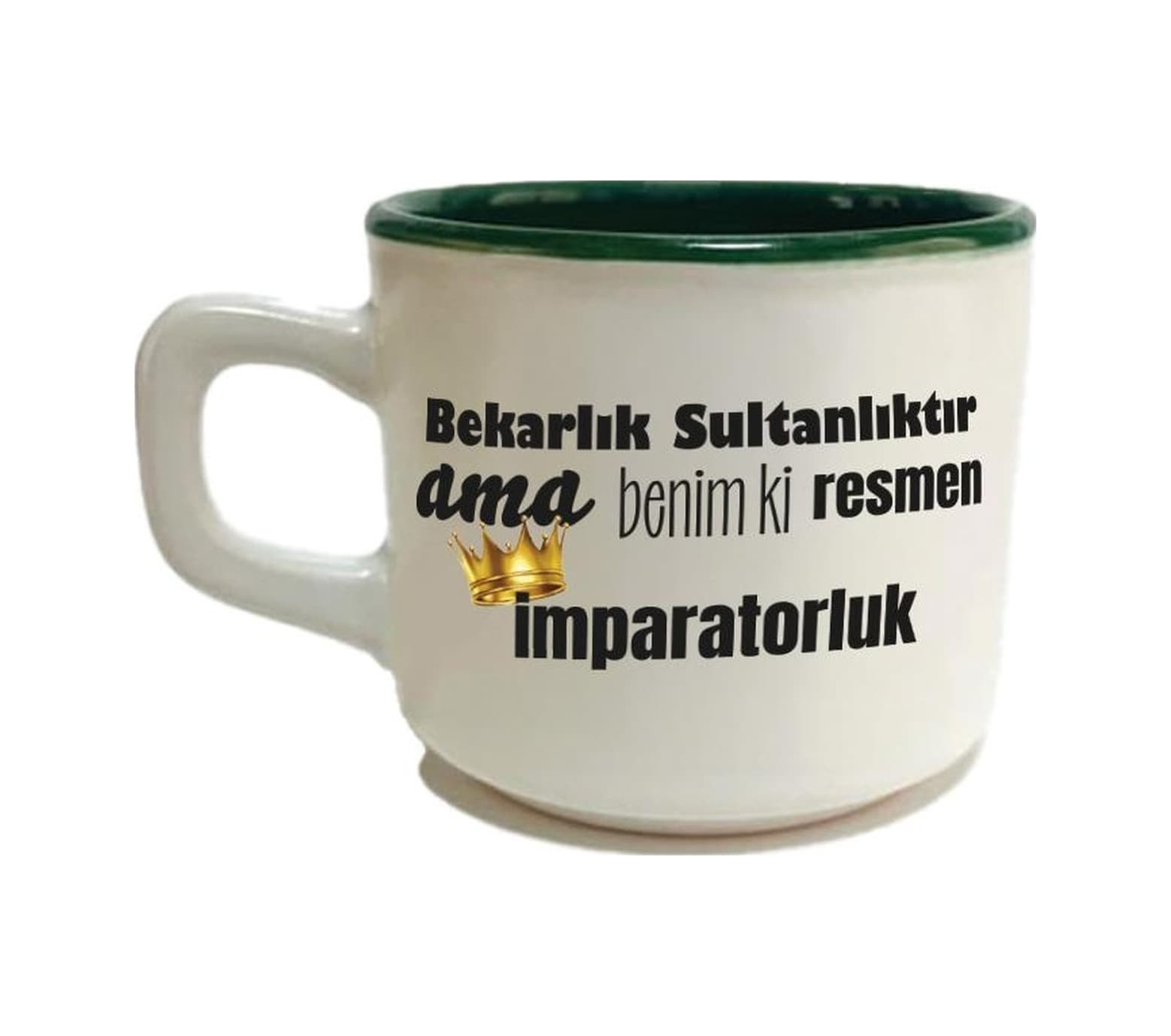 Mor Mürekkep Bekarlık Sultanlıktır Ama Baskılı Yeşil Venüs Kupa