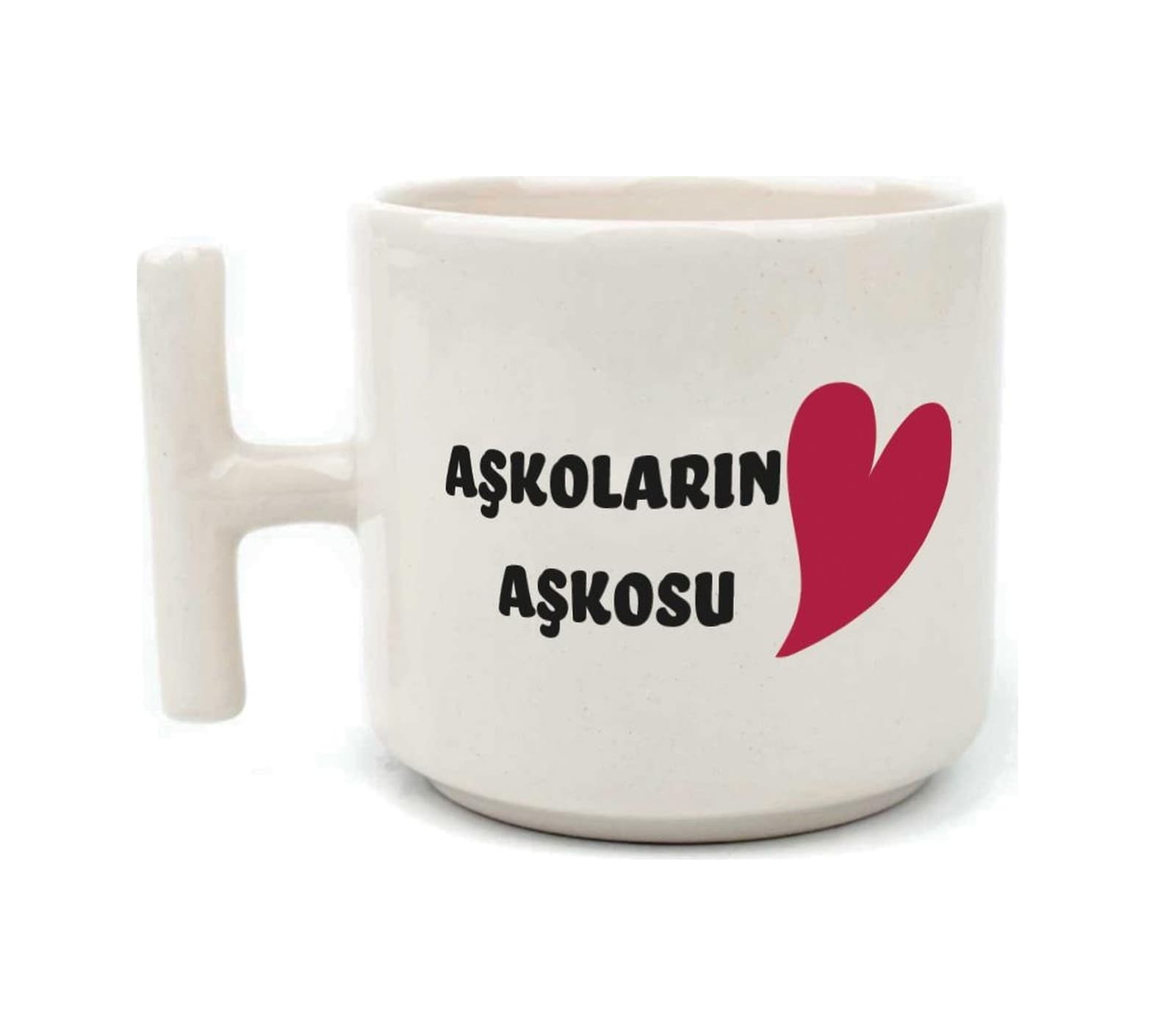 Mor Mürekkep Aşkoların Aşkosu Baskılı Beyaz Kulplu T Sevgililer Günü Kupası