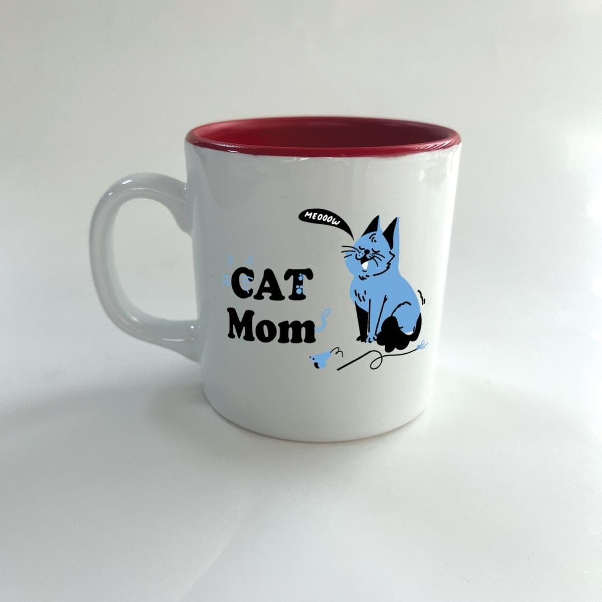 Cat Mom Baskılı Kırmızı Multi Kupa