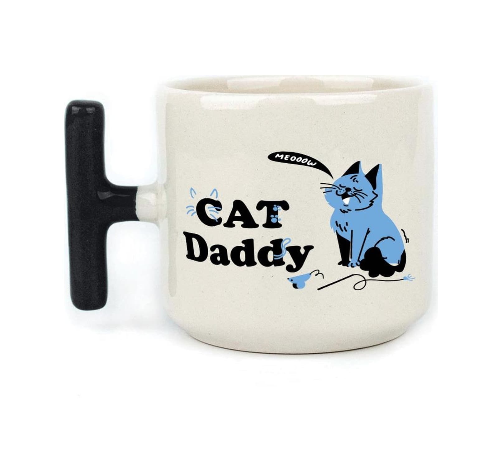 Cat Daddy Baskılı Siyah Kulplu T Kupa