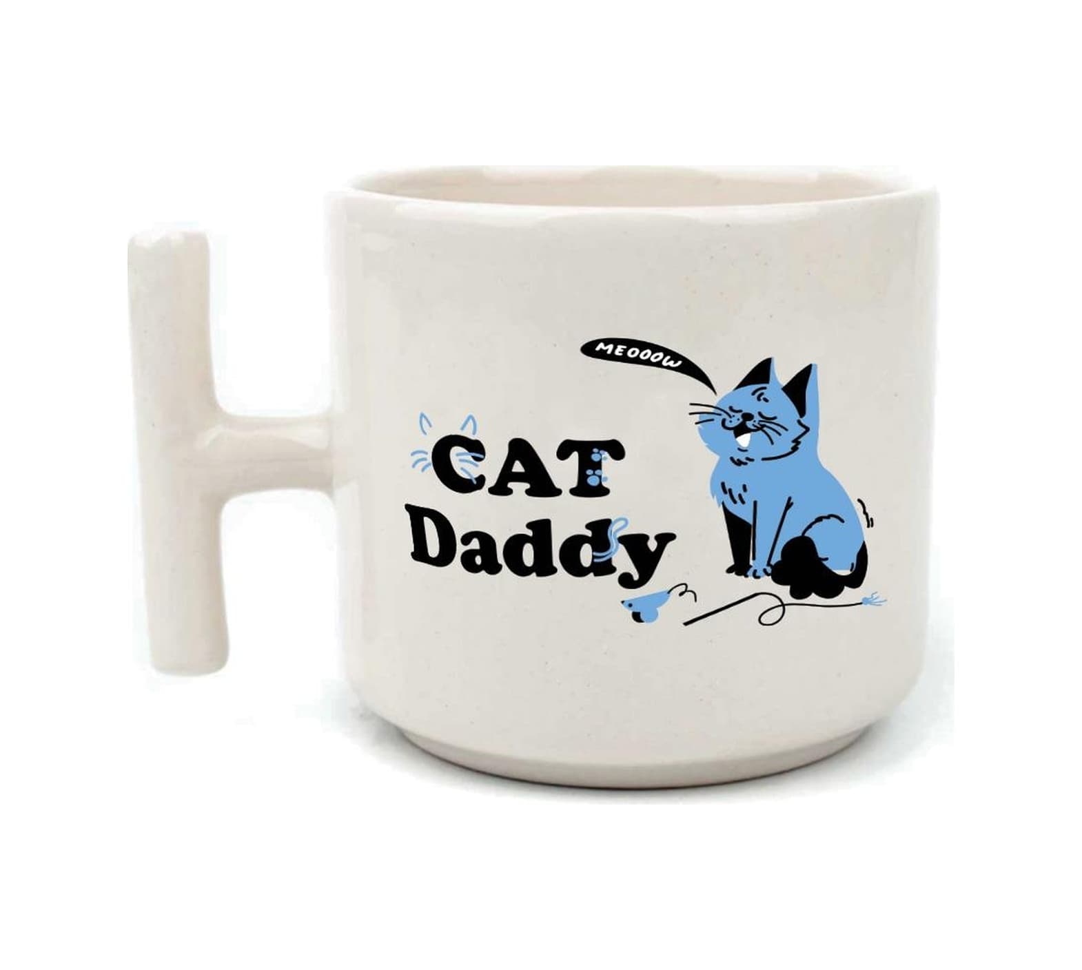 Cat Daddy Baskılı Beyaz Kulplu T Kupa