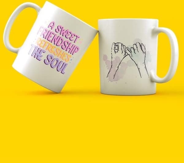 Mor Mürekkep Best Friends Refreshes The Soul Tasarım 2'li Kupa Seti
