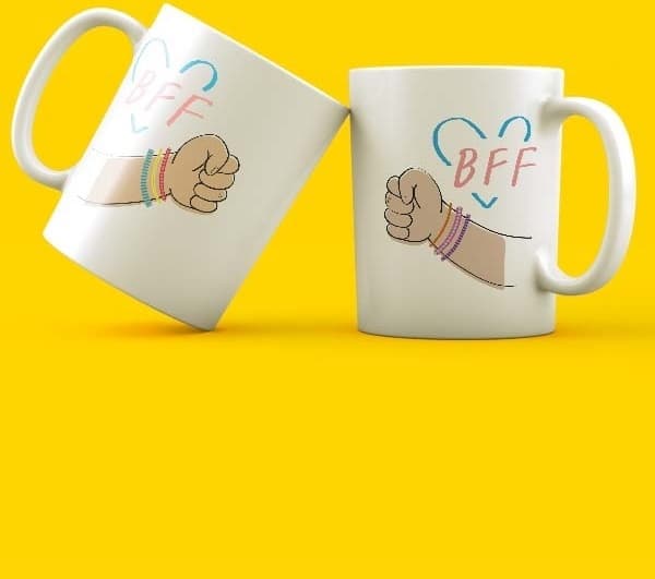 Mor Mürekkep Best Friends Forever Bff Tasarım 2'li Kupa Seti