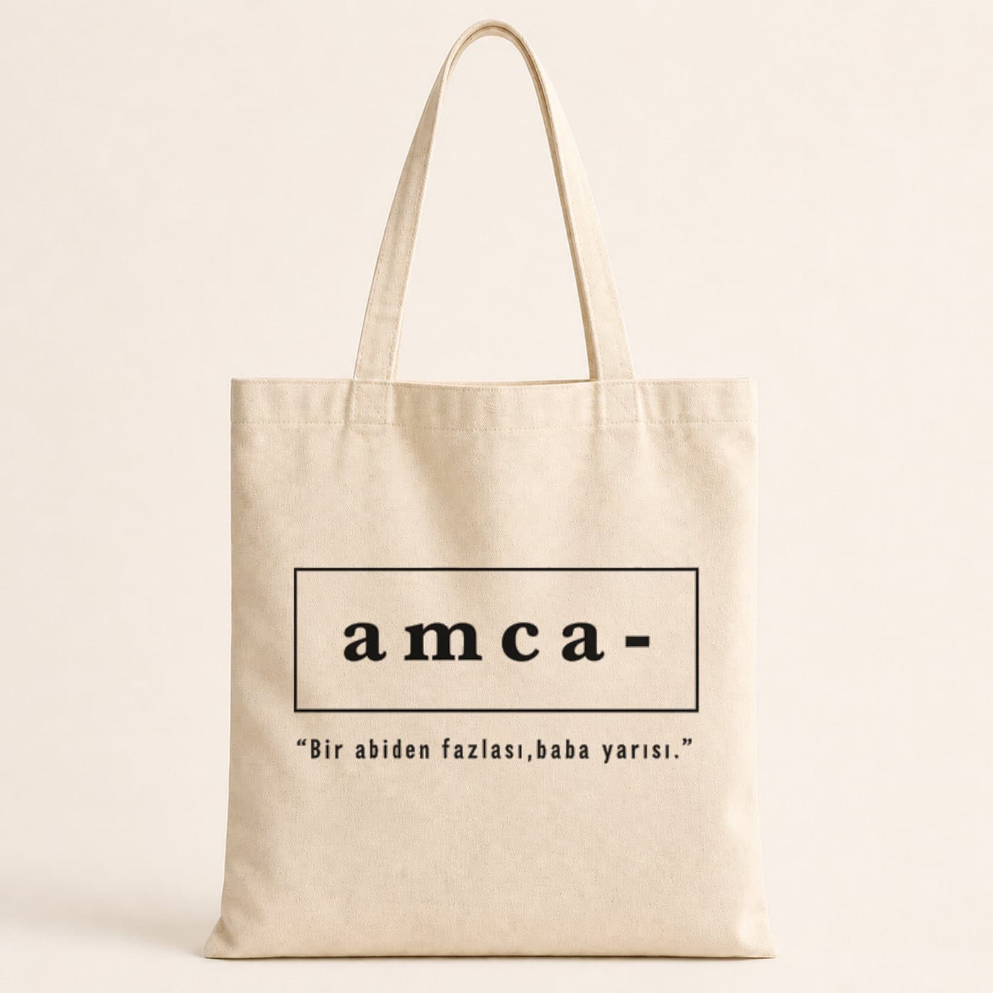 Amca Baskılı Bez Çanta