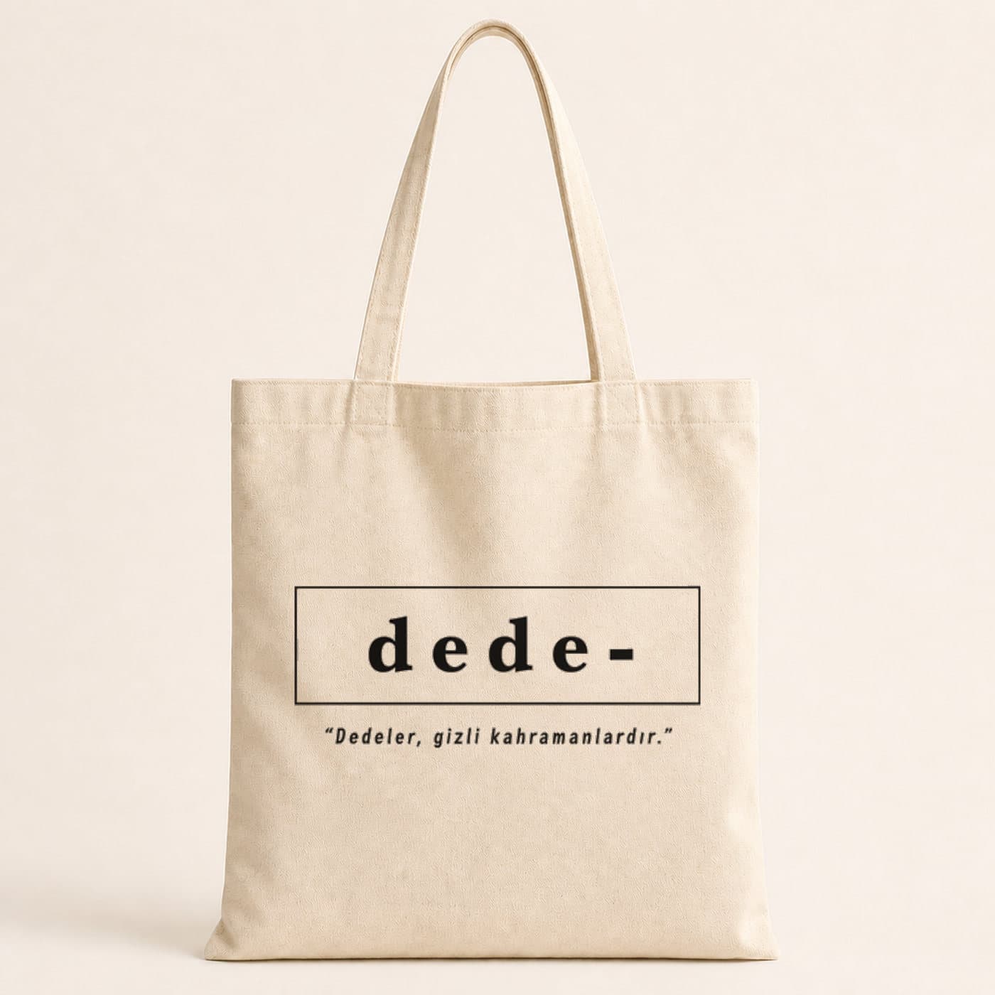 Dede Baskılı Bez Çanta