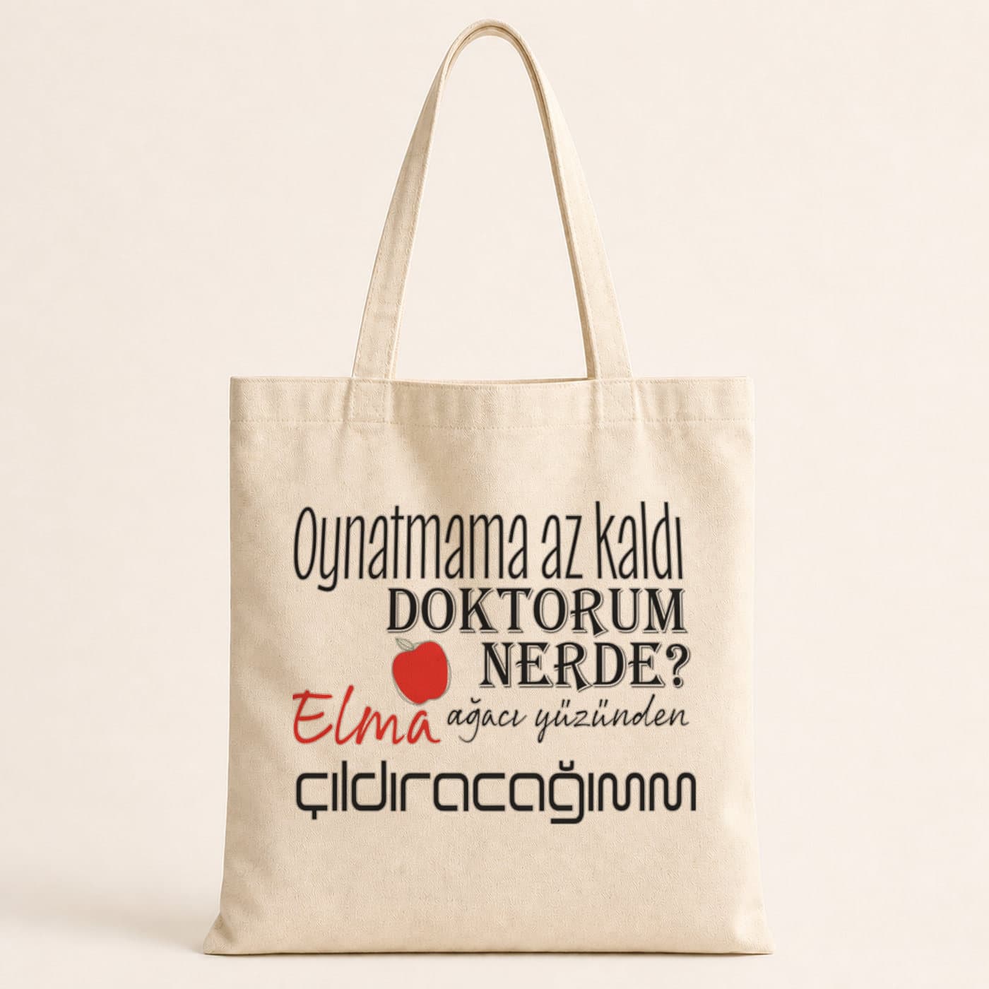 Oynatmama Az Kaldı Doktorum Nerede Baskılı Bez Çanta