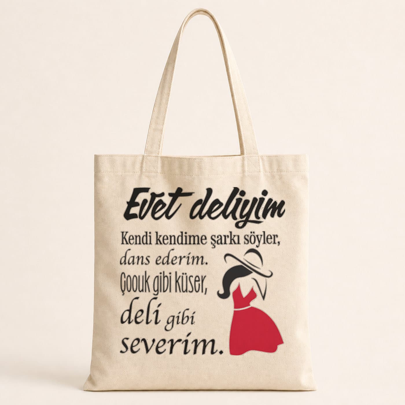 Evet Deliyim Baskılı Bez Çanta