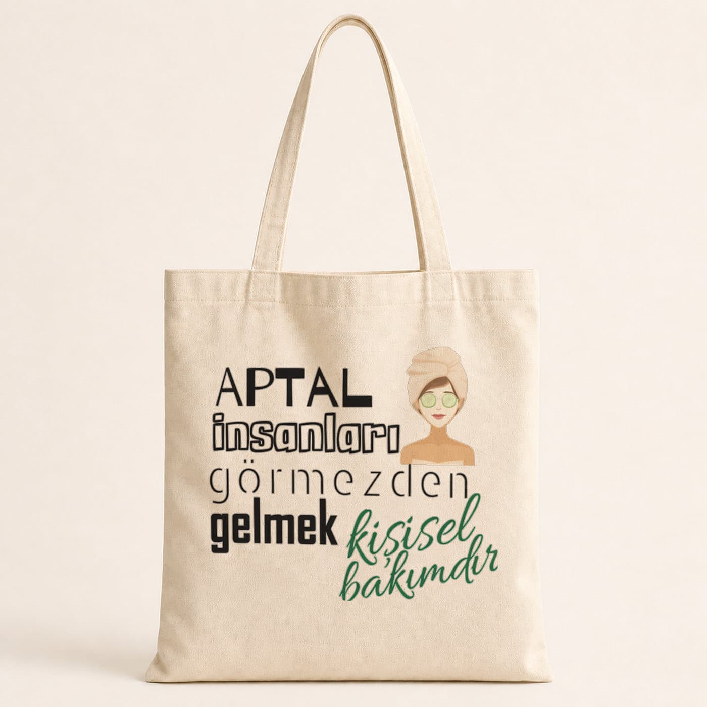 Aptal İnsanları Görmezden Gelmek Baskılı Bez Çanta