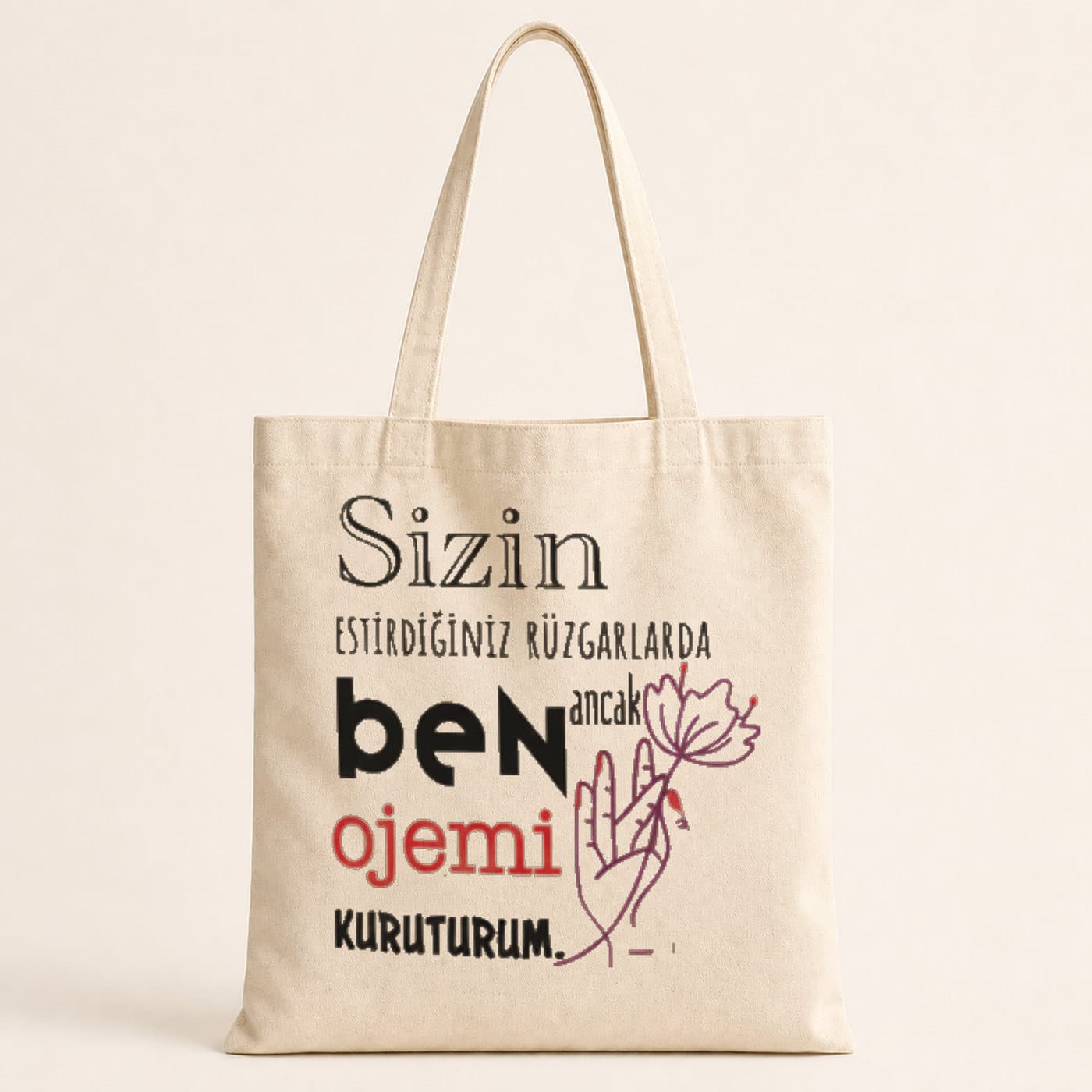 Sizin Estirdiğiniz Rüzgar İle Baskılı Bez Çanta