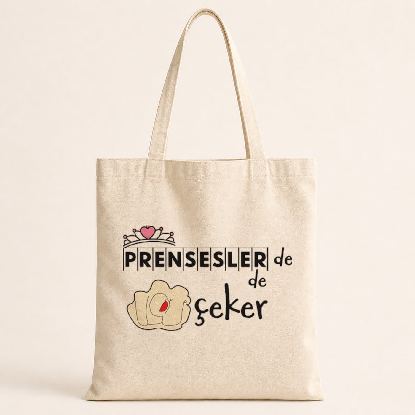 Prensesler De Nah Çeker Baskılı Bez Çanta