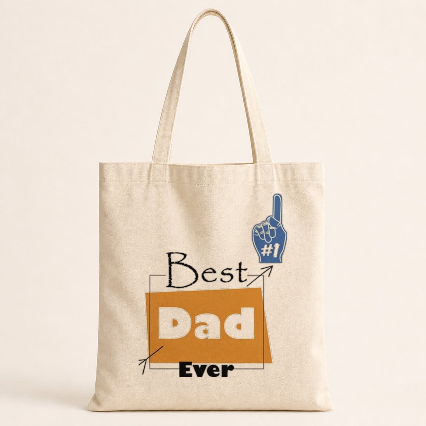 Best Dad #1 Baskılı Bez Çanta