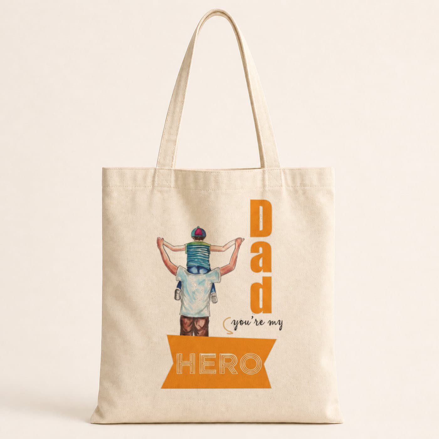 Hero-baba&oğul Baskılı Bez Çanta