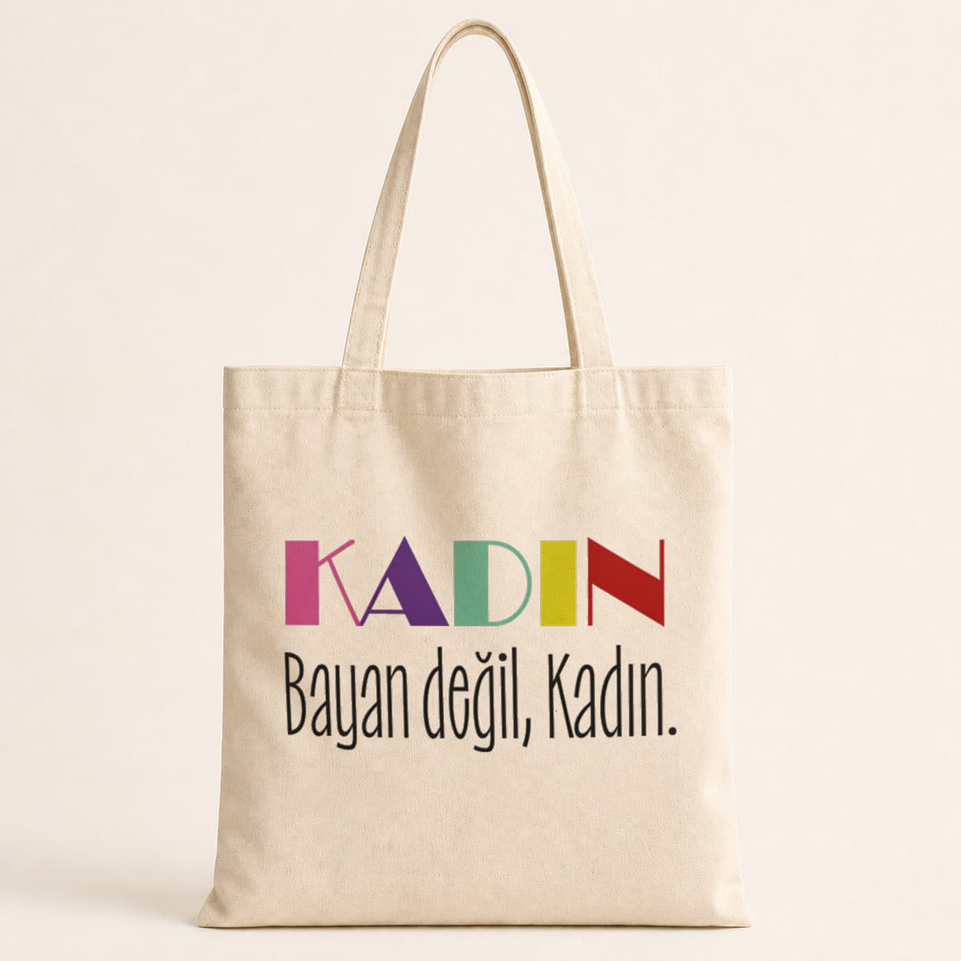 Kadın Değil Baskılı Bez Çanta