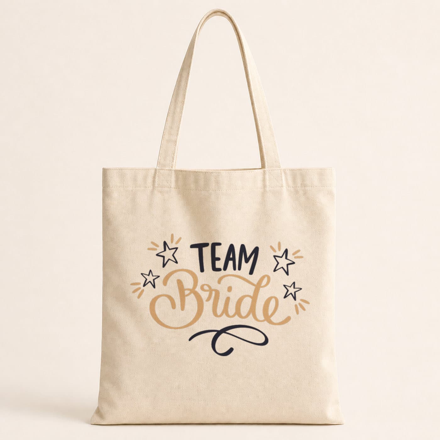 Team Bride Yıldızlı Yazı Baskılı Bez Çanta